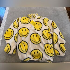Gap Henley Fleece Smiley Sweatshirt - Unisex XS NWT